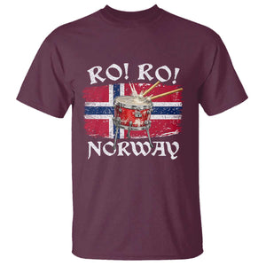 Funny Norway Drummer Ro Ro T Shirt Patriotic Norge Norwegian Flag Rowing Support TS02 Maroon Print Your Wear