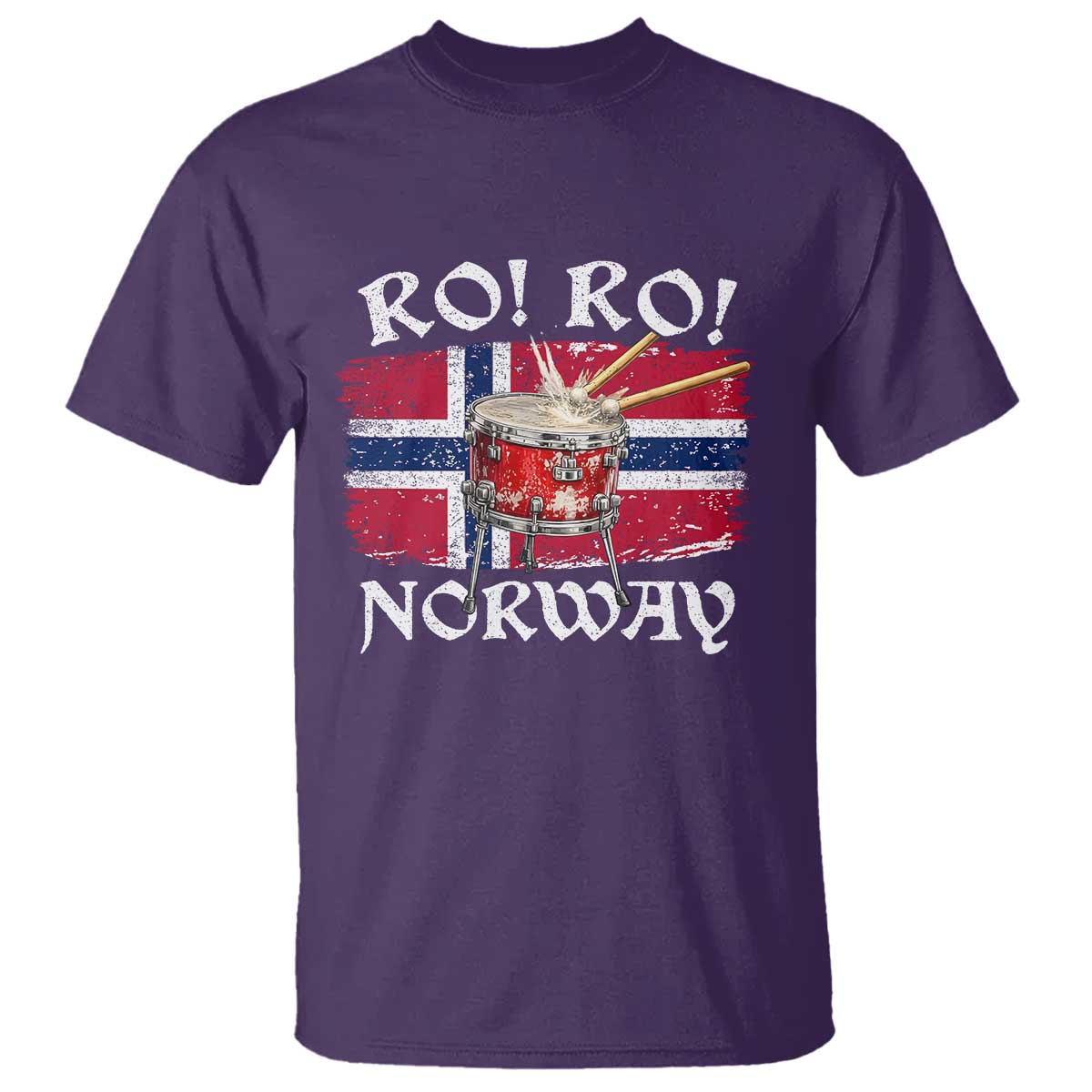 Funny Norway Drummer Ro Ro T Shirt Patriotic Norge Norwegian Flag Rowing Support TS02 Purple Print Your Wear