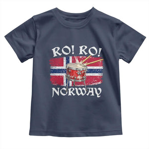 Funny Norway Drummer Ro Ro Toddler T Shirt Patriotic Norge Norwegian Flag Rowing Support TS02 Navy Print Your Wear