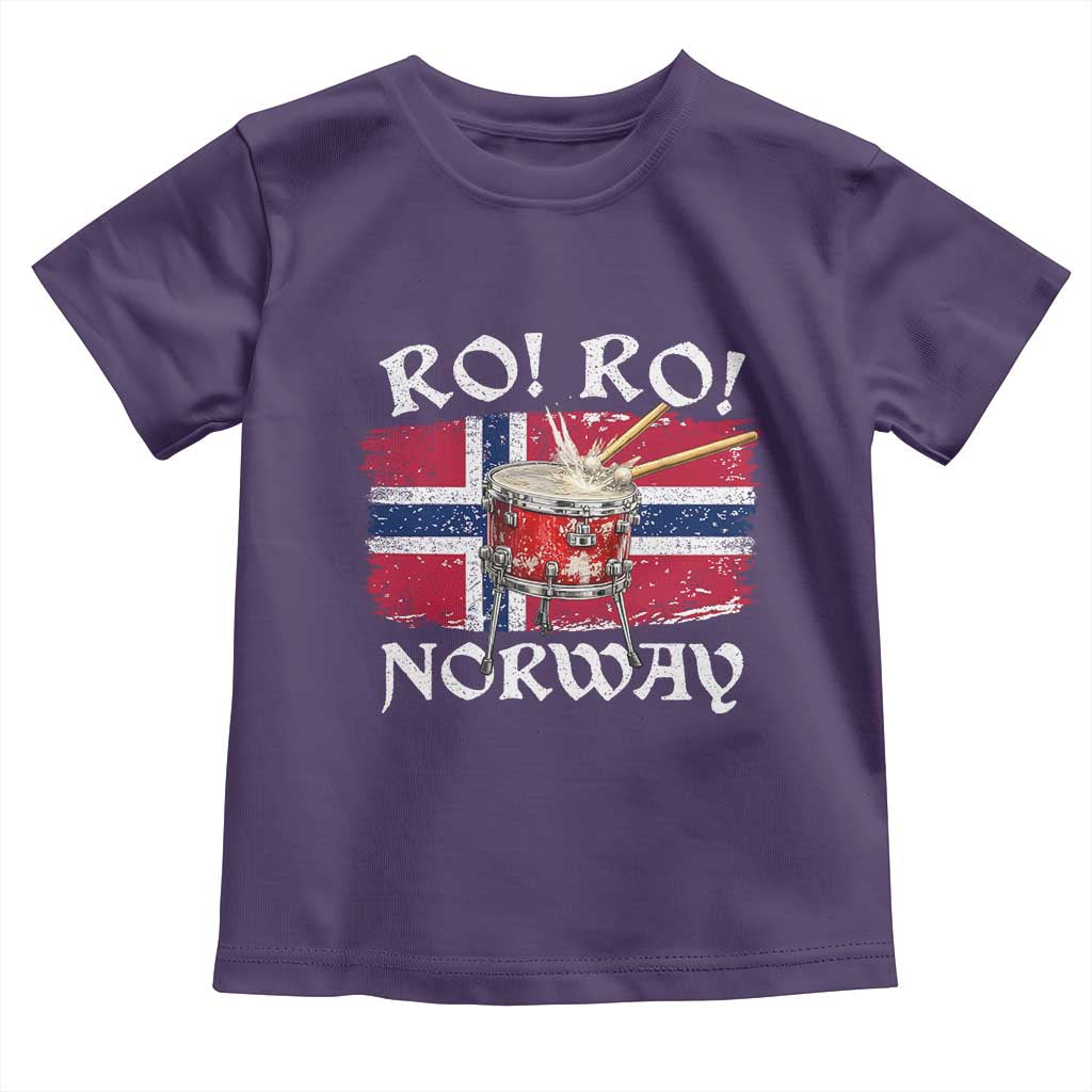 Funny Norway Drummer Ro Ro Toddler T Shirt Patriotic Norge Norwegian Flag Rowing Support TS02 Purple Print Your Wear