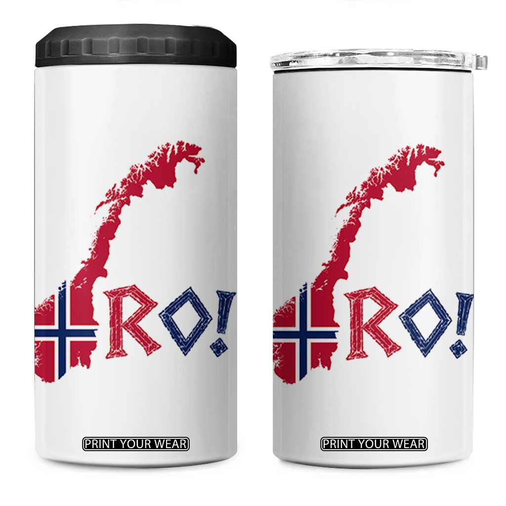 Norway Flag Country Map Patriotic Ro Ro Chant 4 in 1 Can Cooler Tumbler Norwegian Viking Row Soccer Supporter Football Fans