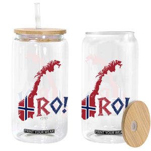 Norway Flag Country Map Patriotic Ro Ro Chant Glass Can Norwegian Viking Row Soccer Supporter Football Fans