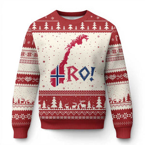 Norway Flag Country Map Patriotic Ro Ro Chant Ugly Christmas Sweater Norwegian Viking Row Soccer Supporter Football Fans