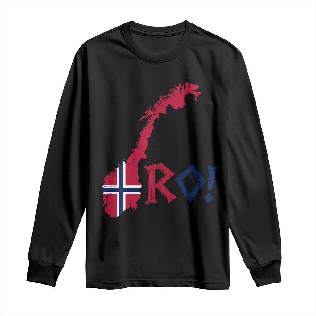 Norway Flag Country Map Patriotic Ro Ro Chant Long Sleeve Shirt Norwegian Viking Row Soccer Supporter Football Fans