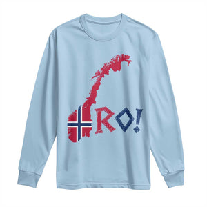 Norway Flag Country Map Patriotic Ro Ro Chant Long Sleeve Shirt Norwegian Viking Row Soccer Supporter Football Fans