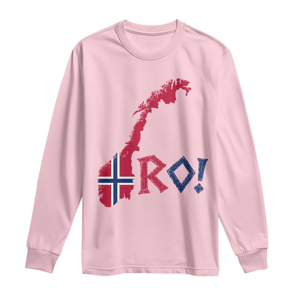 Norway Flag Country Map Patriotic Ro Ro Chant Long Sleeve Shirt Norwegian Viking Row Soccer Supporter Football Fans