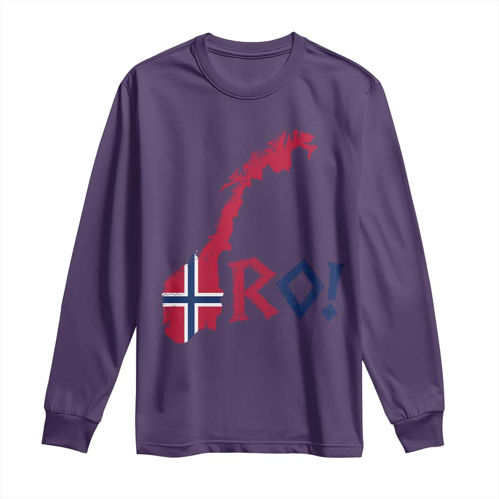 Norway Flag Country Map Patriotic Ro Ro Chant Long Sleeve Shirt Norwegian Viking Row Soccer Supporter Football Fans