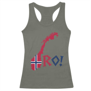 Norway Flag Country Map Patriotic Ro Ro Chant Racerback Tank Top Norwegian Viking Row Soccer Supporter Football Fans