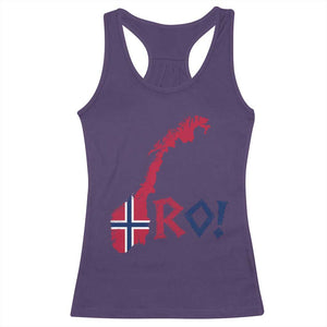 Norway Flag Country Map Patriotic Ro Ro Chant Racerback Tank Top Norwegian Viking Row Soccer Supporter Football Fans