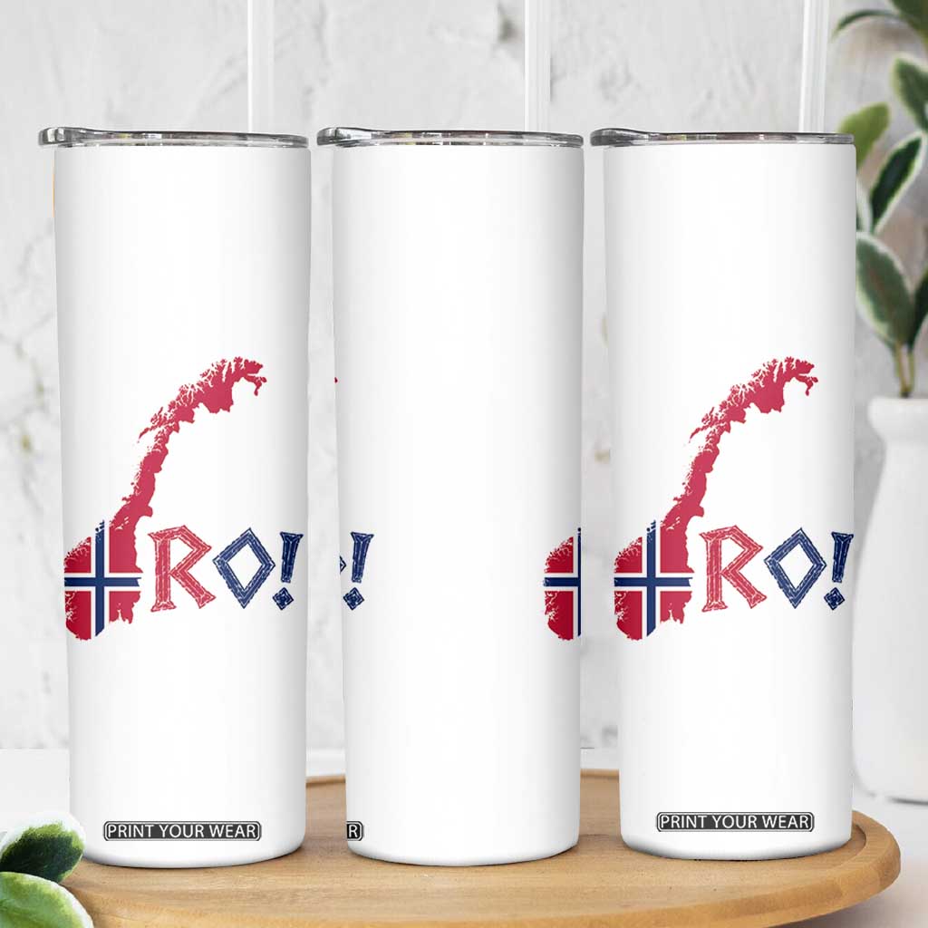 Norway Flag Country Map Patriotic Ro Ro Chant Skinny Tumbler Norwegian Viking Row Soccer Supporter Football Fans