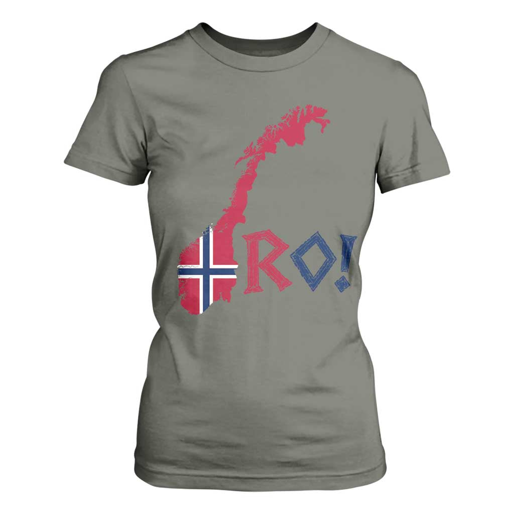 Norway Flag Country Map Patriotic Ro Ro Chant T Shirt For Women Norwegian Viking Row Soccer Supporter Football Fans