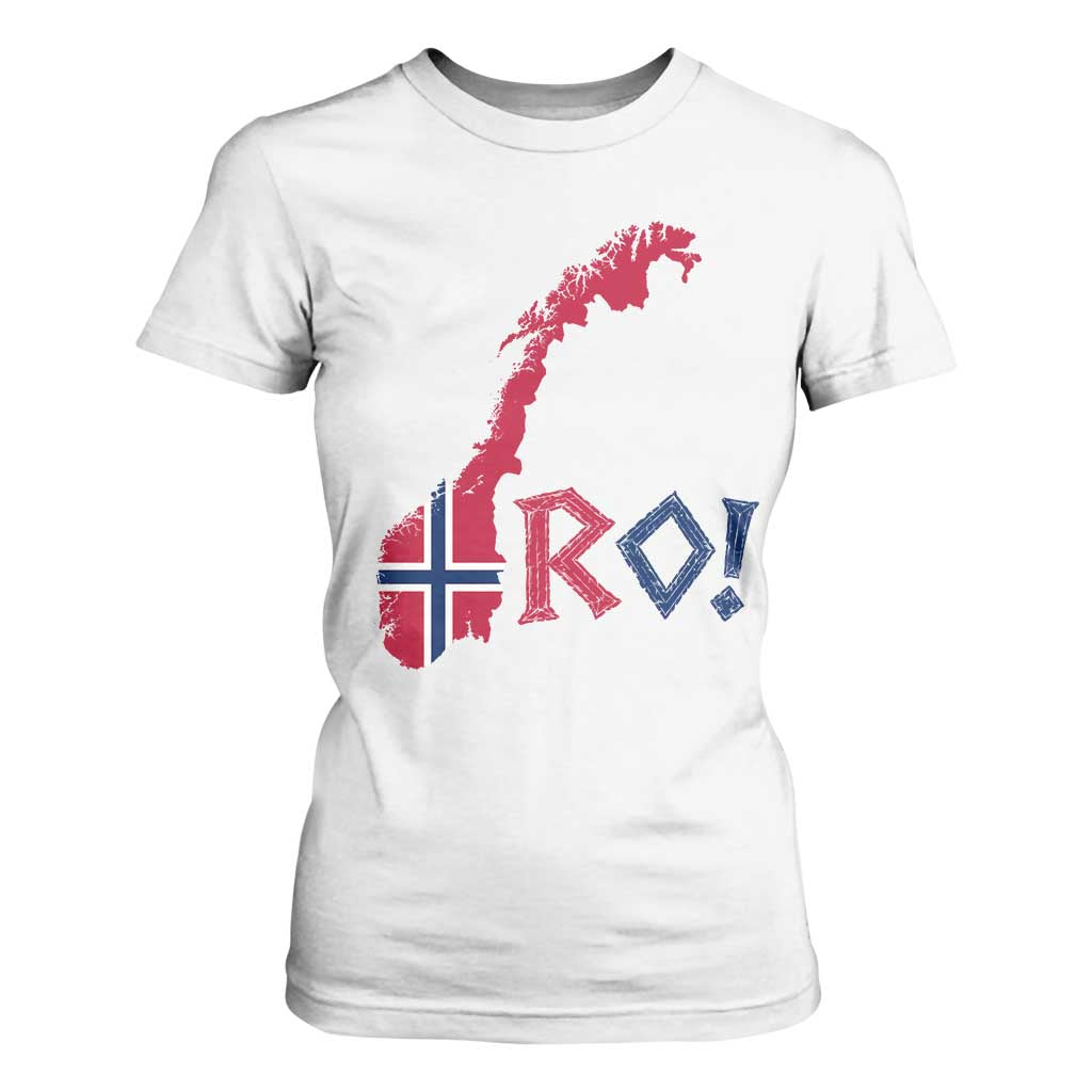 Norway Flag Country Map Patriotic Ro Ro Chant T Shirt For Women Norwegian Viking Row Soccer Supporter Football Fans