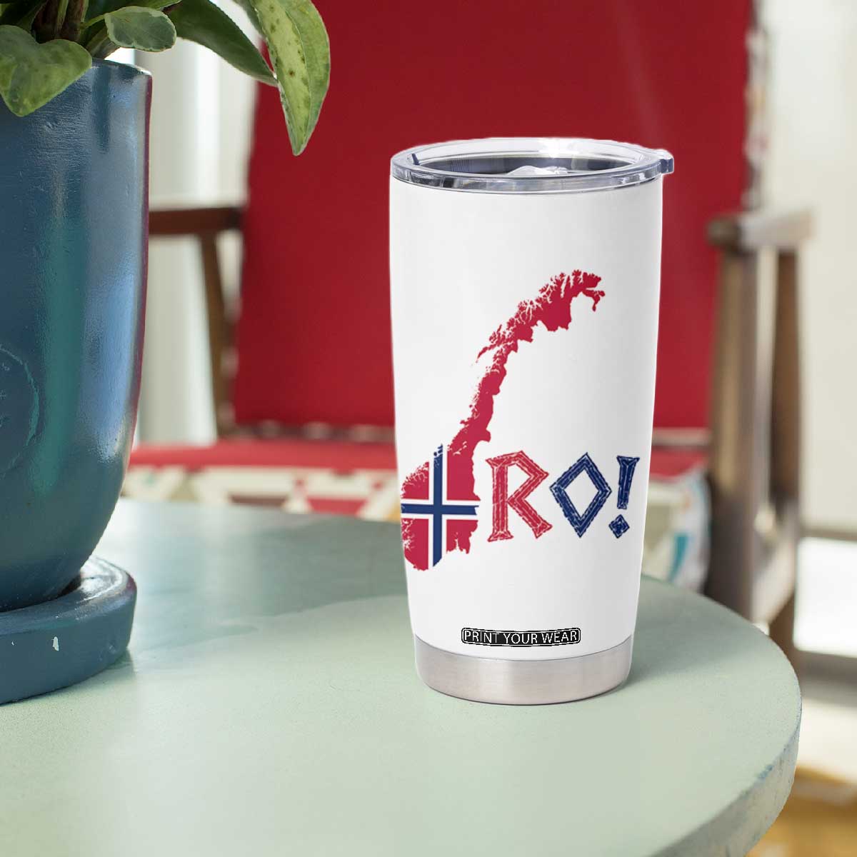 Norway Flag Country Map Patriotic Ro Ro Chant Tumbler Cup Norwegian Viking Row Soccer Supporter Football Fans