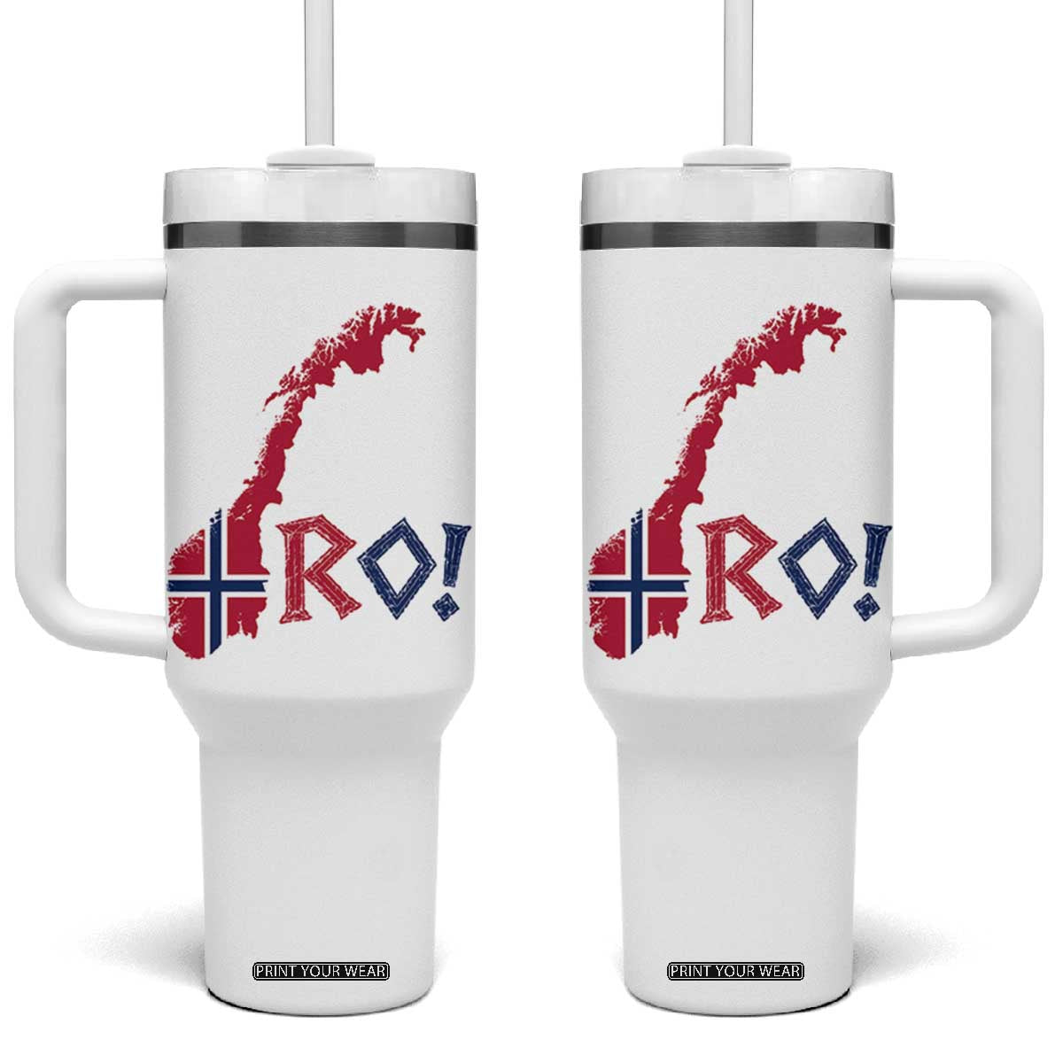 Norway Flag Country Map Patriotic Ro Ro Chant Tumbler With Handle Norwegian Viking Row Soccer Supporter Football Fans