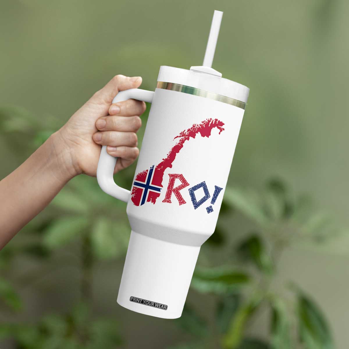 Norway Flag Country Map Patriotic Ro Ro Chant Tumbler With Handle Norwegian Viking Row Soccer Supporter Football Fans
