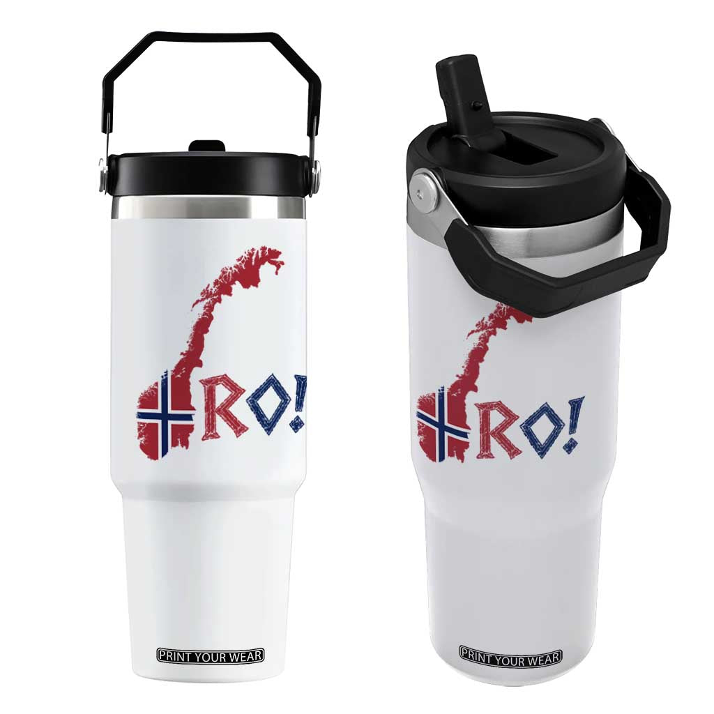 Norway Flag Country Map Patriotic Ro Ro Chant Flip Straw Tumbler Norwegian Viking Row Soccer Supporter Football Fans