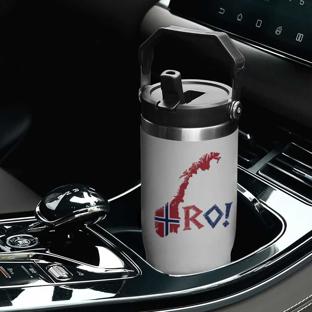 Norway Flag Country Map Patriotic Ro Ro Chant Flip Straw Tumbler Norwegian Viking Row Soccer Supporter Football Fans