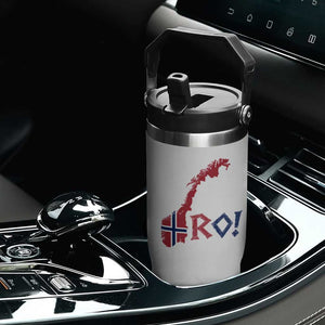 Norway Flag Country Map Patriotic Ro Ro Chant Flip Straw Tumbler Norwegian Viking Row Soccer Supporter Football Fans