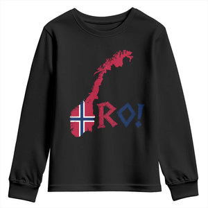 Norway Flag Country Map Patriotic Ro Ro Chant Youth Sweatshirt Norwegian Viking Row Soccer Supporter Football Fans