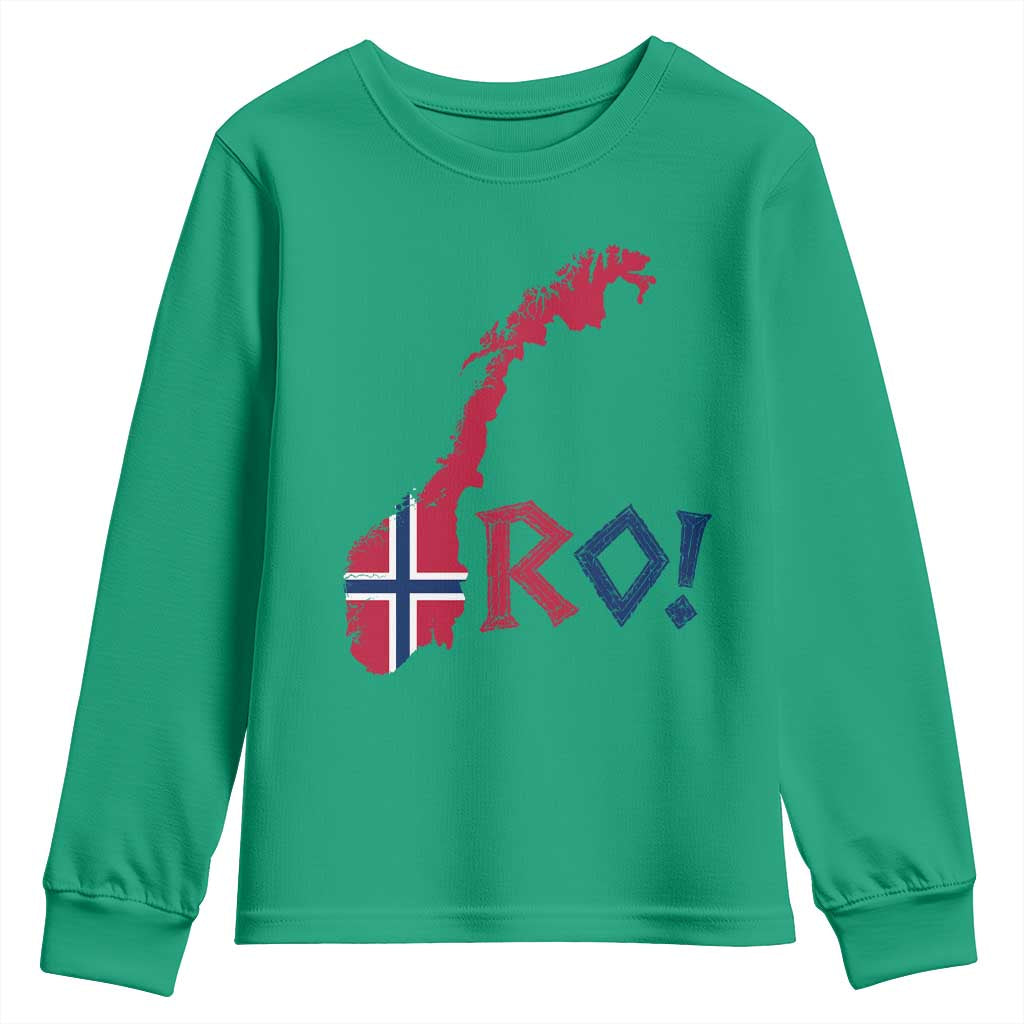Norway Flag Country Map Patriotic Ro Ro Chant Youth Sweatshirt Norwegian Viking Row Soccer Supporter Football Fans