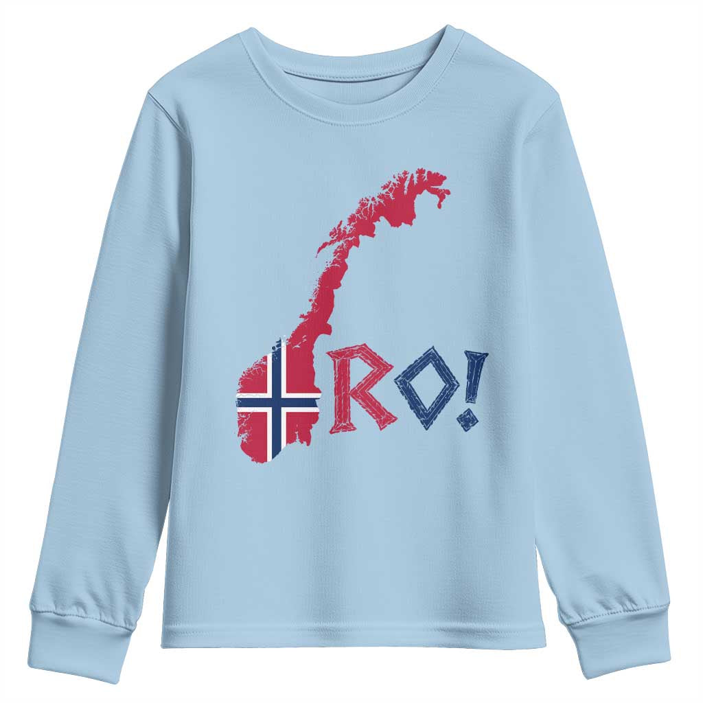 Norway Flag Country Map Patriotic Ro Ro Chant Youth Sweatshirt Norwegian Viking Row Soccer Supporter Football Fans