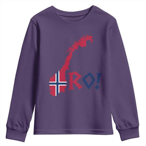 Norway Flag Country Map Patriotic Ro Ro Chant Youth Sweatshirt Norwegian Viking Row Soccer Supporter Football Fans
