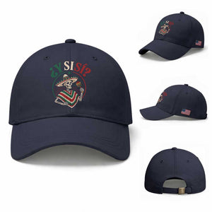 Funny Y Si Si Mexican Skeleton Baseball Cap What If Yes Mexico Sombrero Poncho Fiesta Graphic TS02 Baseball Cap Universal Fit Navy Print Your Wear
