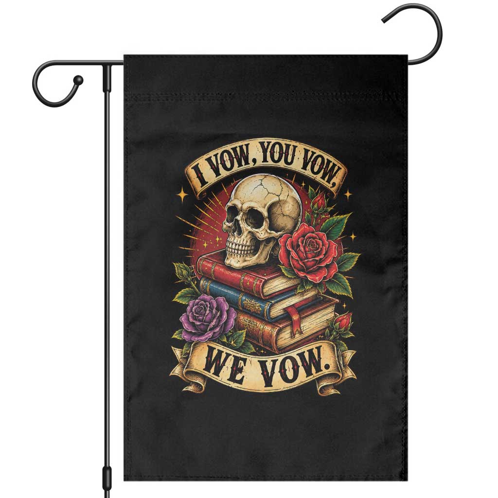 Vintage Skull Roses Gothic Dark Academia Aesthetic Garden Flag I Vow You Vow We Vow Fantasy Fiction Bookish Gift TS02 Black Print Your Wear