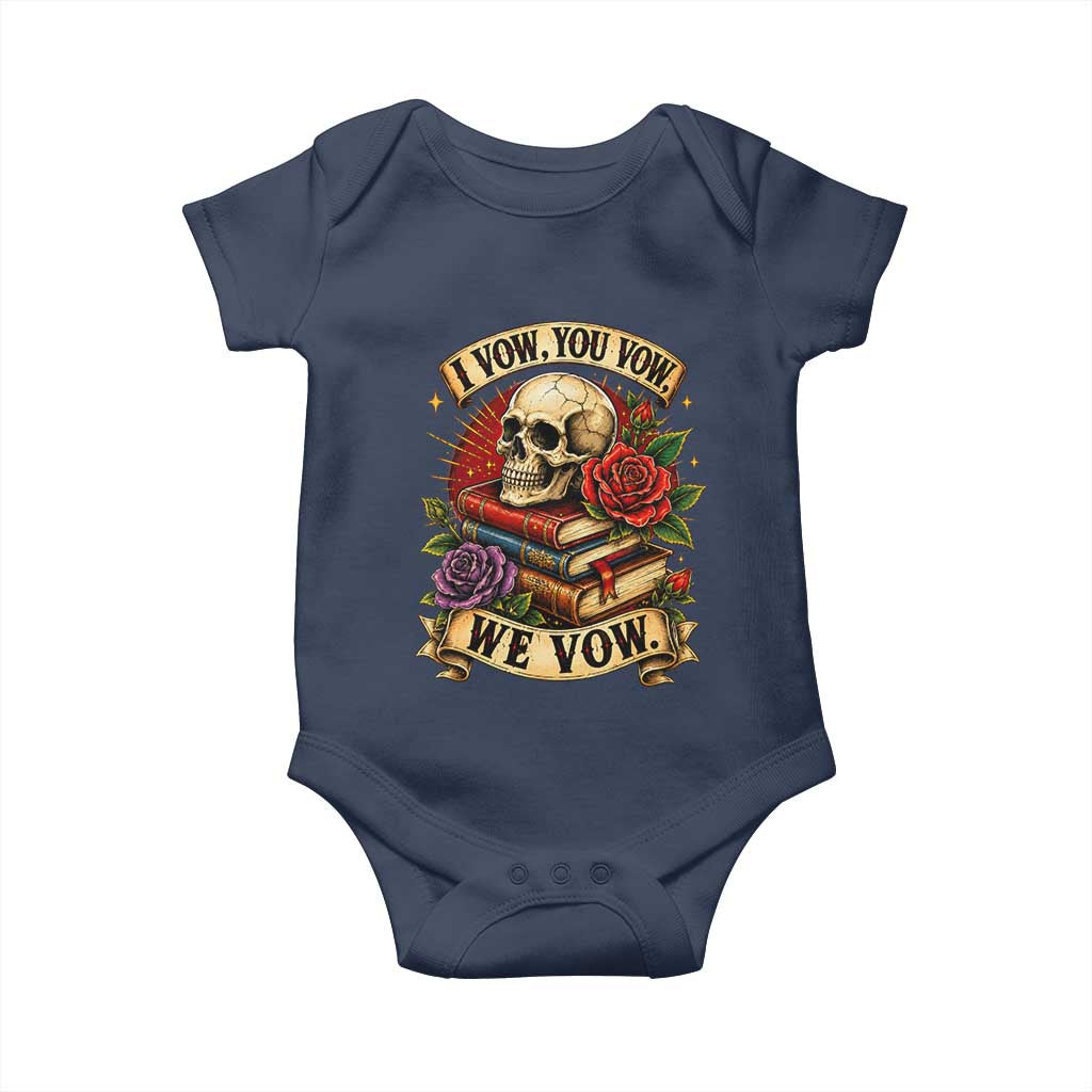 Vintage Skull Roses Gothic Dark Academia Aesthetic Baby Onesie I Vow You Vow We Vow Fantasy Fiction Bookish Gift