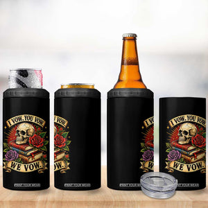 Vintage Skull Roses Gothic Dark Academia Aesthetic 4 in 1 Can Cooler Tumbler I Vow You Vow We Vow Fantasy Fiction Bookish Gift