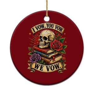 Vintage Skull Roses Gothic Dark Academia Aesthetic Ceramic Ornament I Vow You Vow We Vow Fantasy Fiction Bookish Gift