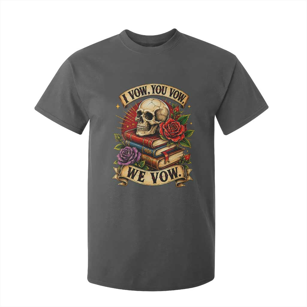 Vintage Skull Roses Gothic Dark Academia Aesthetic T Shirt For Kid I Vow You Vow We Vow Fantasy Fiction Bookish Gift