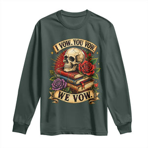 Vintage Skull Roses Gothic Dark Academia Aesthetic Long Sleeve Shirt I Vow You Vow We Vow Fantasy Fiction Bookish Gift