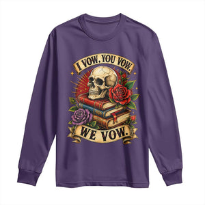 Vintage Skull Roses Gothic Dark Academia Aesthetic Long Sleeve Shirt I Vow You Vow We Vow Fantasy Fiction Bookish Gift