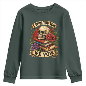 Vintage Skull Roses Gothic Dark Academia Aesthetic Youth Sweatshirt I Vow You Vow We Vow Fantasy Fiction Bookish Gift