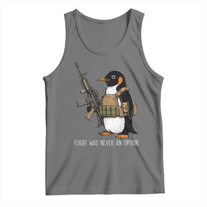 Flight Was Never An Option Tactical Penguin Tank Top Funny Military Camo Vest Combat Animal Dark Humor Graphic