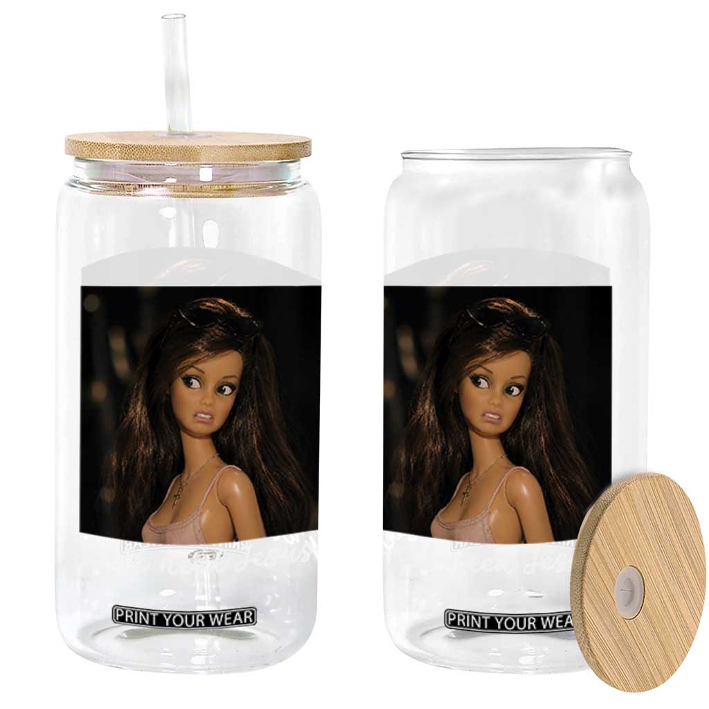 Yall Need Jesus Funny Doll Side Eye Meme Glass Can Sarcastic Southern Humor Religion Faith TS02 Print Your Wear