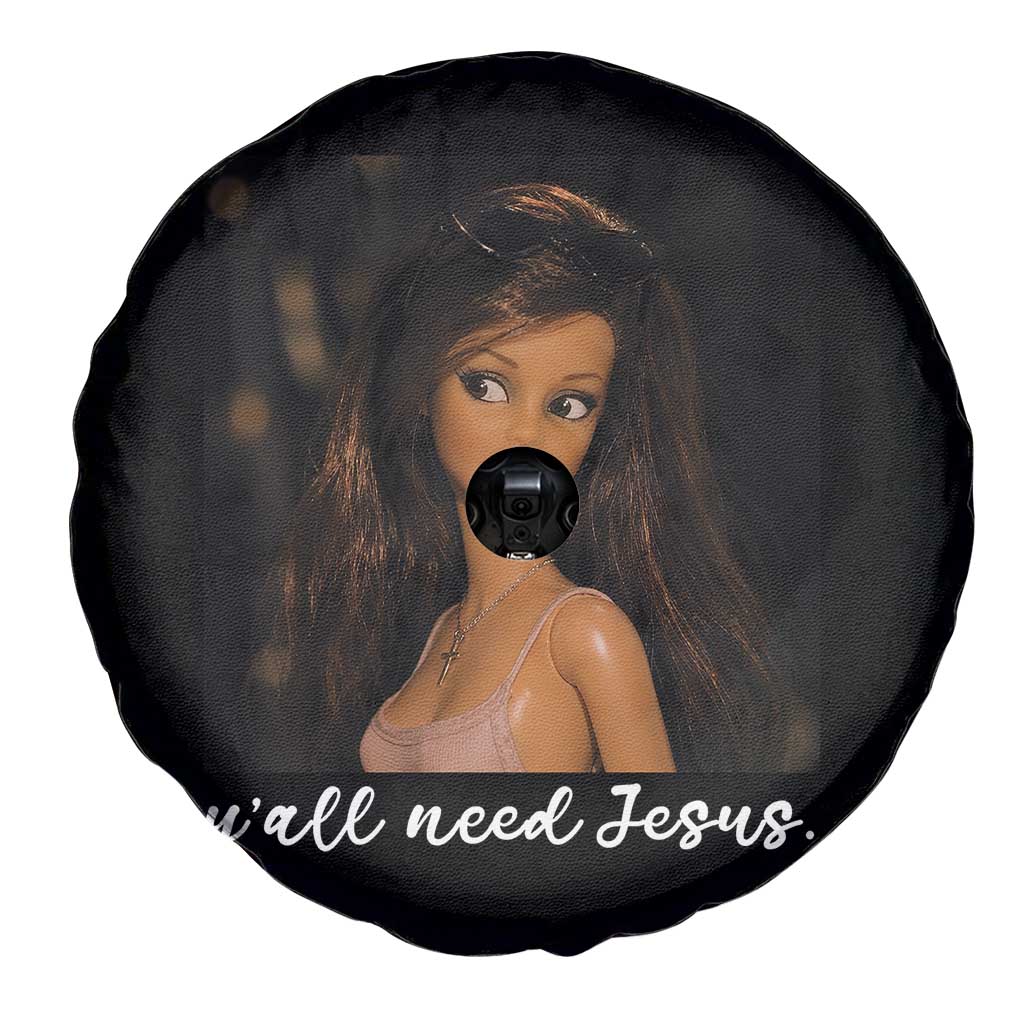 Yall Need Jesus Funny Doll Side Eye Meme Spare Tire Cover Sarcastic Southern Humor Religion Faith TS02 Print Your Wear