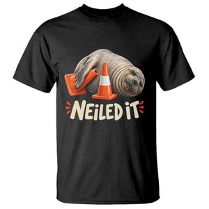 Funny Neil The Seal Nailed It Meme T Shirt Cute Chaotic Viral Elephant Seal Traffic Cone Pun TS02 Black Print Your Wear