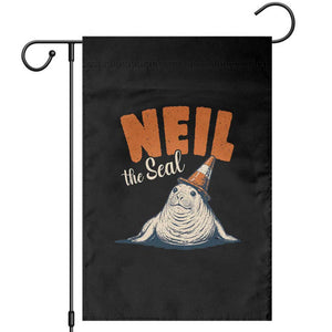 Vintage Neil the Seal Wearing Traffic Cone Hat Meme Garden Flag Cute Retro Viral Chaotic Southern Elephant Seal TS02 Black Print Your Wear