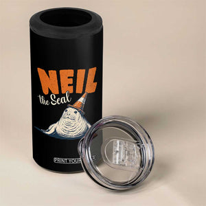 Vintage Neil the Seal Wearing Traffic Cone Hat Meme 4 in 1 Can Cooler Tumbler Cute Retro Viral Chaotic Southern Elephant Seal TS02 Print Your Wear