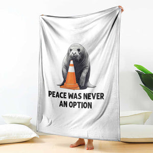 Funny Neil the Seal Peace Was Never An Option Meme Throw Blanket Chaotic Southern Elephant Seal Traffic Cone TS02 Print Your Wear
