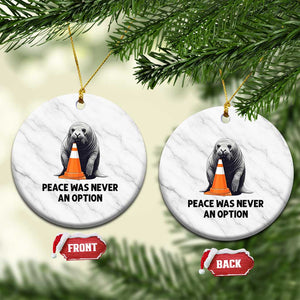 Funny Neil the Seal Peace Was Never An Option Meme Ceramic Ornament Chaotic Southern Elephant Seal Traffic Cone TS02 1pc White Marble Print Your Wear