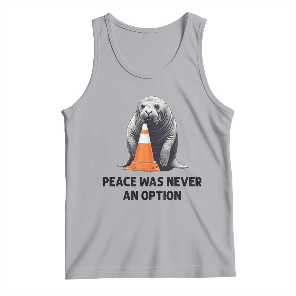 Funny Neil the Seal Peace Was Never An Option Meme Tank Top Chaotic Southern Elephant Seal Traffic Cone TS02 Athletic Heather Print Your Wear