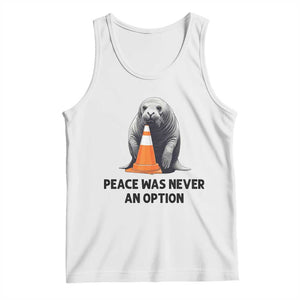 Funny Neil the Seal Peace Was Never An Option Meme Tank Top Chaotic Southern Elephant Seal Traffic Cone TS02 White Print Your Wear