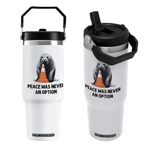 Funny Neil the Seal Peace Was Never An Option Meme Flip Straw Tumbler Chaotic Southern Elephant Seal Traffic Cone TS02 One Size: 30 oz White Print Your Wear