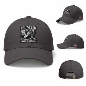 Punk Rock Neil the Seal Become Ungovernable Poster Style Baseball Cap Funny Viral Chaotic Elephant Seal Traffic Cone Meme TS02 Baseball Cap Universal Fit Dark Gray Print Your Wear