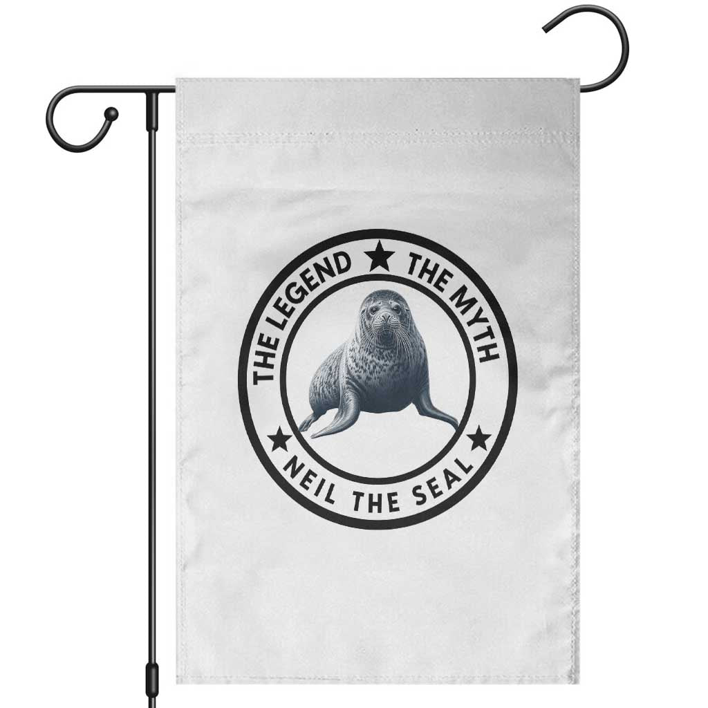 The Legend The Myth Neil The Seal Emblem Graphic Garden Flag Funny Viral Southern Elephant Seal Meme TS02 White Print Your Wear