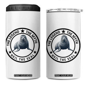The Legend The Myth Neil The Seal Emblem Graphic 4 in 1 Can Cooler Tumbler Funny Viral Southern Elephant Seal Meme TS02 One Size: 16 oz White Print Your Wear