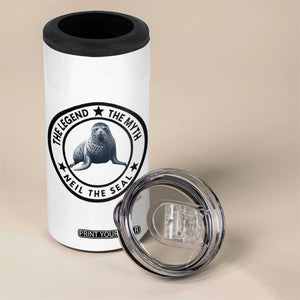 The Legend The Myth Neil The Seal Emblem Graphic 4 in 1 Can Cooler Tumbler Funny Viral Southern Elephant Seal Meme TS02 Print Your Wear